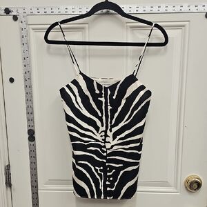 Carven Designer Tank Top, Animal Print, Luxury